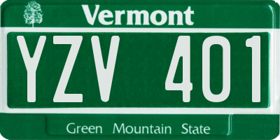 VT license plate YZV401