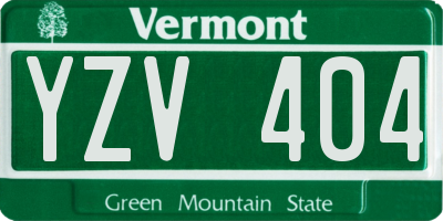 VT license plate YZV404