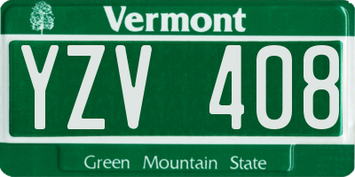 VT license plate YZV408