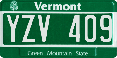 VT license plate YZV409