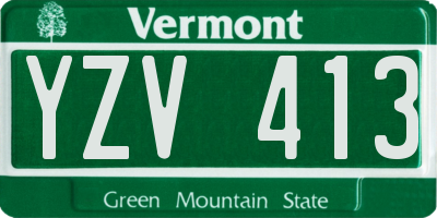 VT license plate YZV413