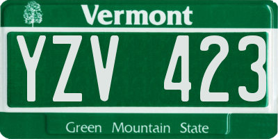 VT license plate YZV423