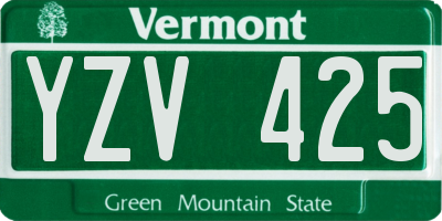 VT license plate YZV425