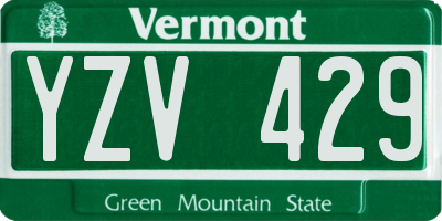 VT license plate YZV429