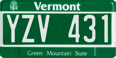 VT license plate YZV431