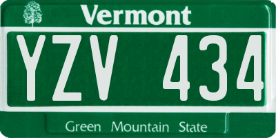 VT license plate YZV434