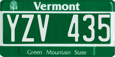 VT license plate YZV435