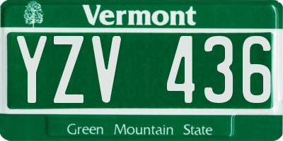 VT license plate YZV436