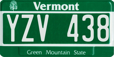 VT license plate YZV438