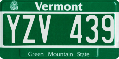 VT license plate YZV439