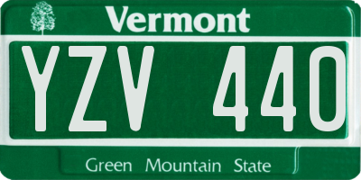 VT license plate YZV440