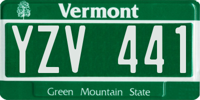 VT license plate YZV441