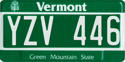 VT license plate YZV446