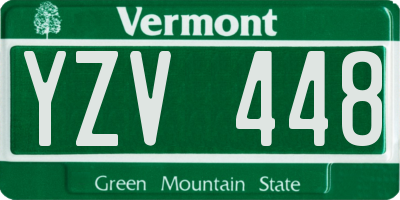 VT license plate YZV448