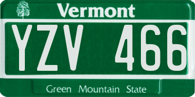 VT license plate YZV466