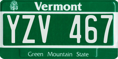 VT license plate YZV467