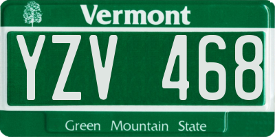 VT license plate YZV468