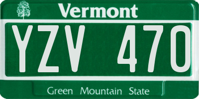 VT license plate YZV470