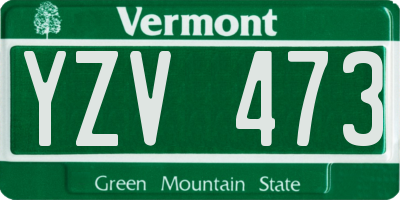 VT license plate YZV473