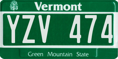 VT license plate YZV474