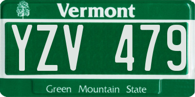 VT license plate YZV479