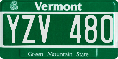 VT license plate YZV480