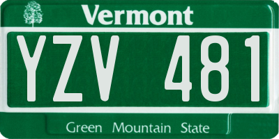 VT license plate YZV481