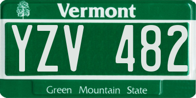 VT license plate YZV482
