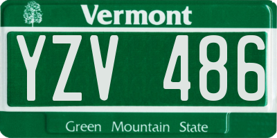 VT license plate YZV486