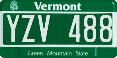 VT license plate YZV488