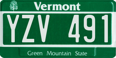 VT license plate YZV491