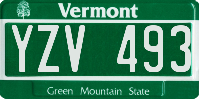 VT license plate YZV493