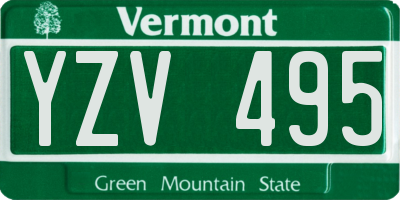 VT license plate YZV495