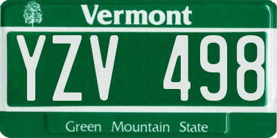 VT license plate YZV498