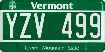 VT license plate YZV499