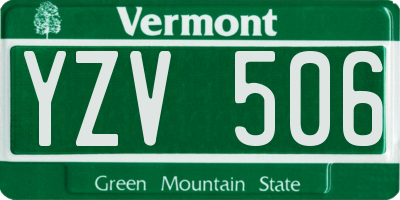 VT license plate YZV506