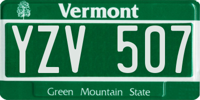 VT license plate YZV507