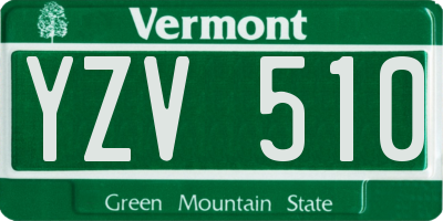 VT license plate YZV510