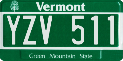 VT license plate YZV511
