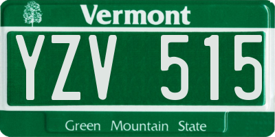 VT license plate YZV515