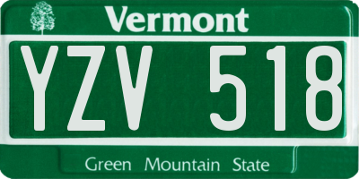 VT license plate YZV518