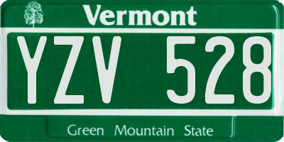 VT license plate YZV528