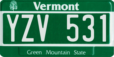 VT license plate YZV531
