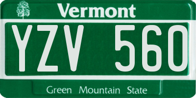 VT license plate YZV560