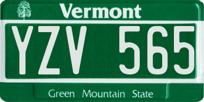 VT license plate YZV565