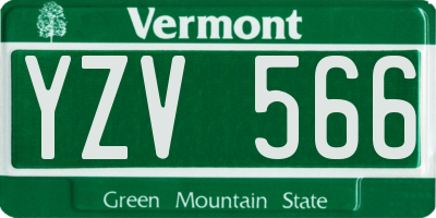 VT license plate YZV566