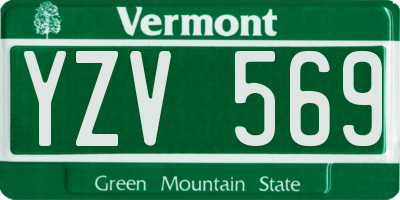 VT license plate YZV569
