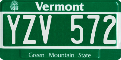 VT license plate YZV572