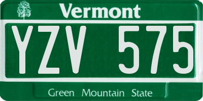 VT license plate YZV575