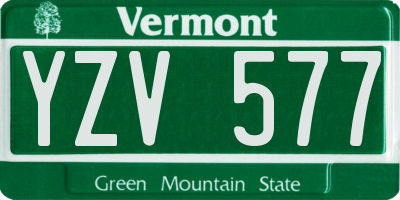 VT license plate YZV577